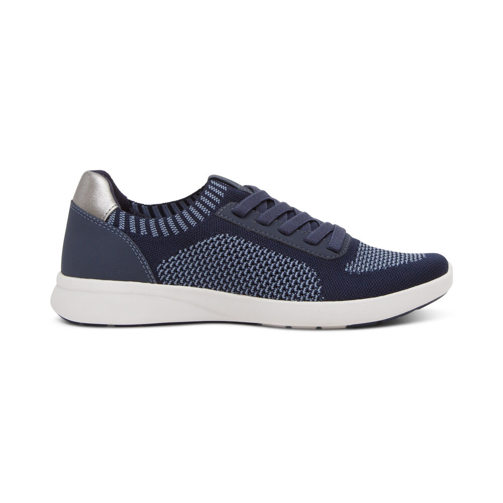 Aetrex Women's Teagan Arch Support Sneakers - Navy | USA NCQO7EW